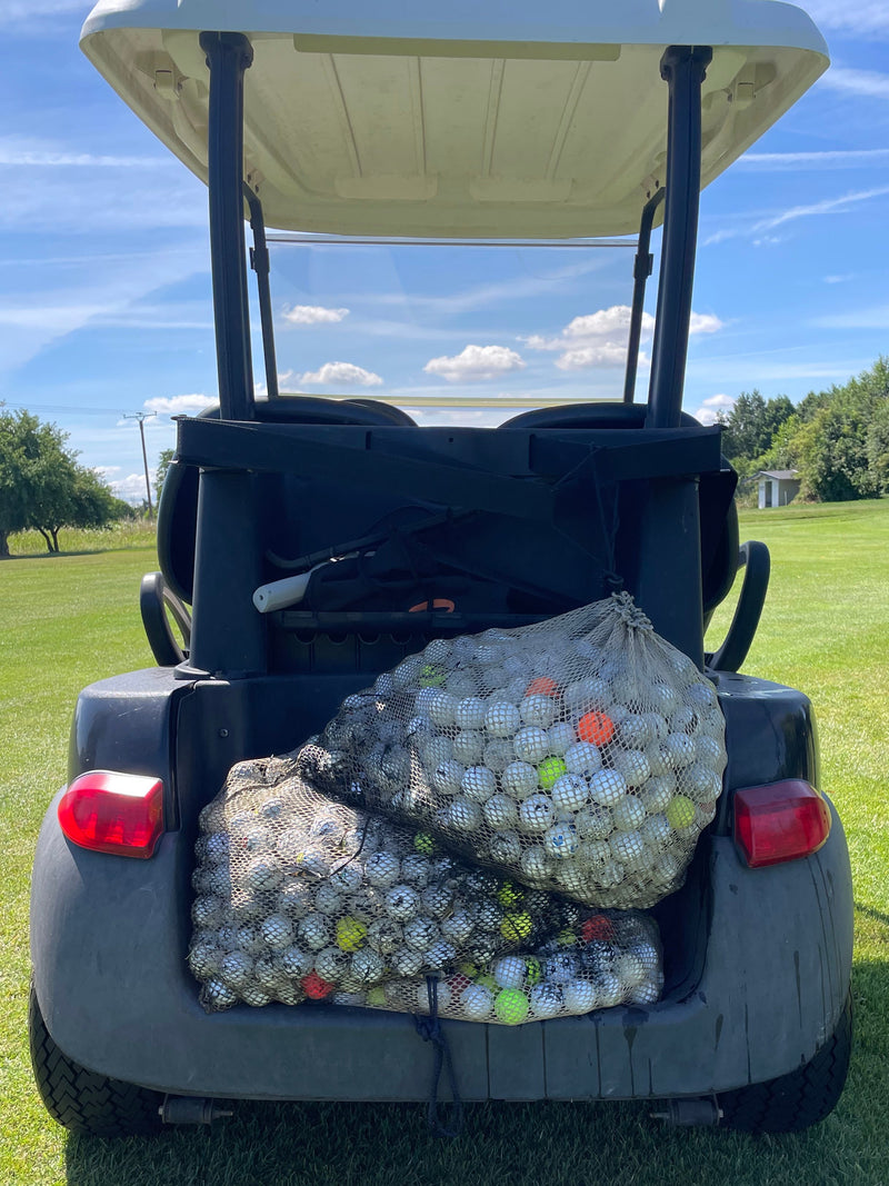 ReGolfed – vollbepackter Golfcart mit geborgenen Golfbällen